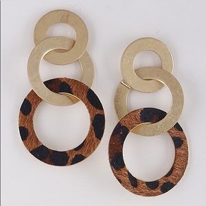 Linked Circle Earrings 1.5 x 2.8”